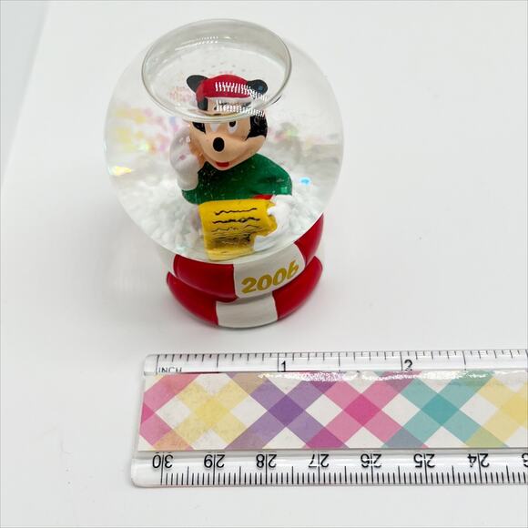Disney Christmas 2006 Mickey Mouse Santa Miniature Snow Globe Dome - Picture 4 of 5